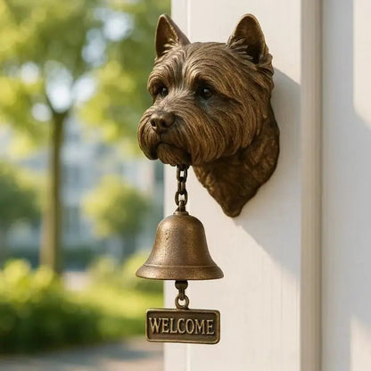 Avelena | Willkommen Glocke Schäferhund Bronze – Elegante Wandglocke mit Deutschem Schäferhund Design