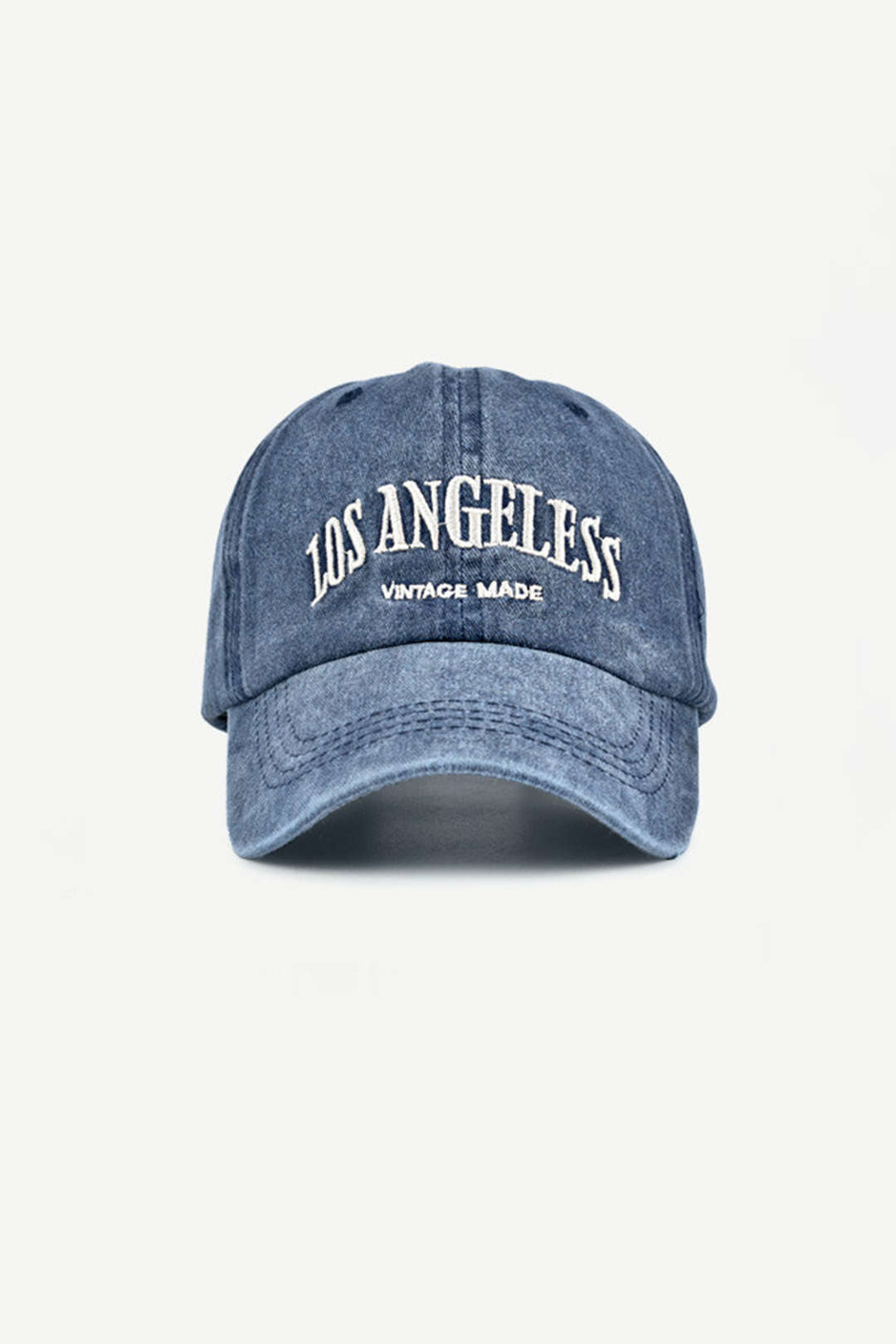 Denim baseball cap met briefopdruk