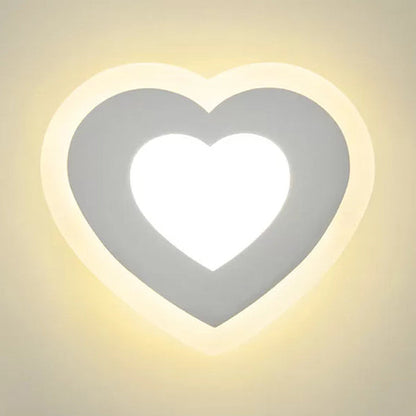 Avelena | Flache Flur Treppen Wand Sconce Acryl Liebe Modern Led Wandlicht In Weiß
