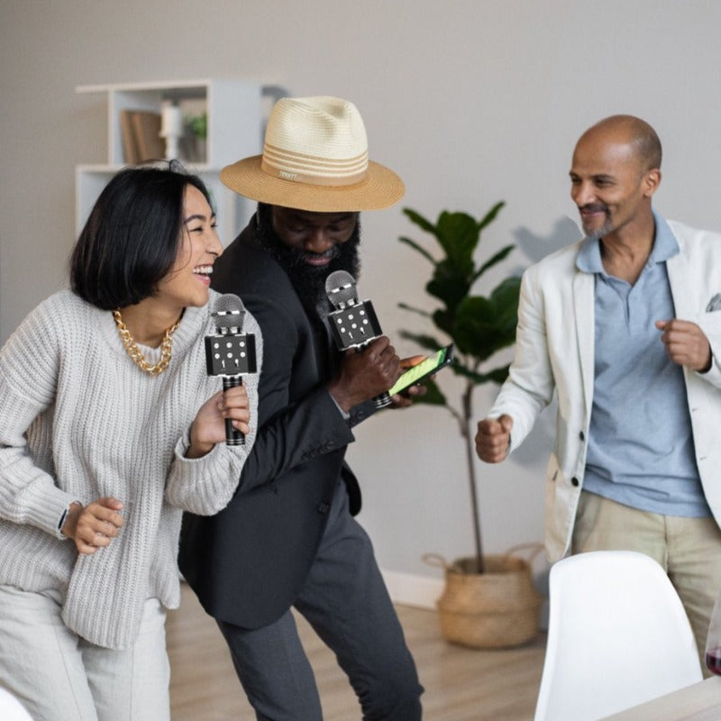 Avelena | Tragbares Karaoke-Mikrofon - Mikrofon mit integriertem Bluetooth-Lautsprecher - Kompatibel mit IOS- und Android-Geräten