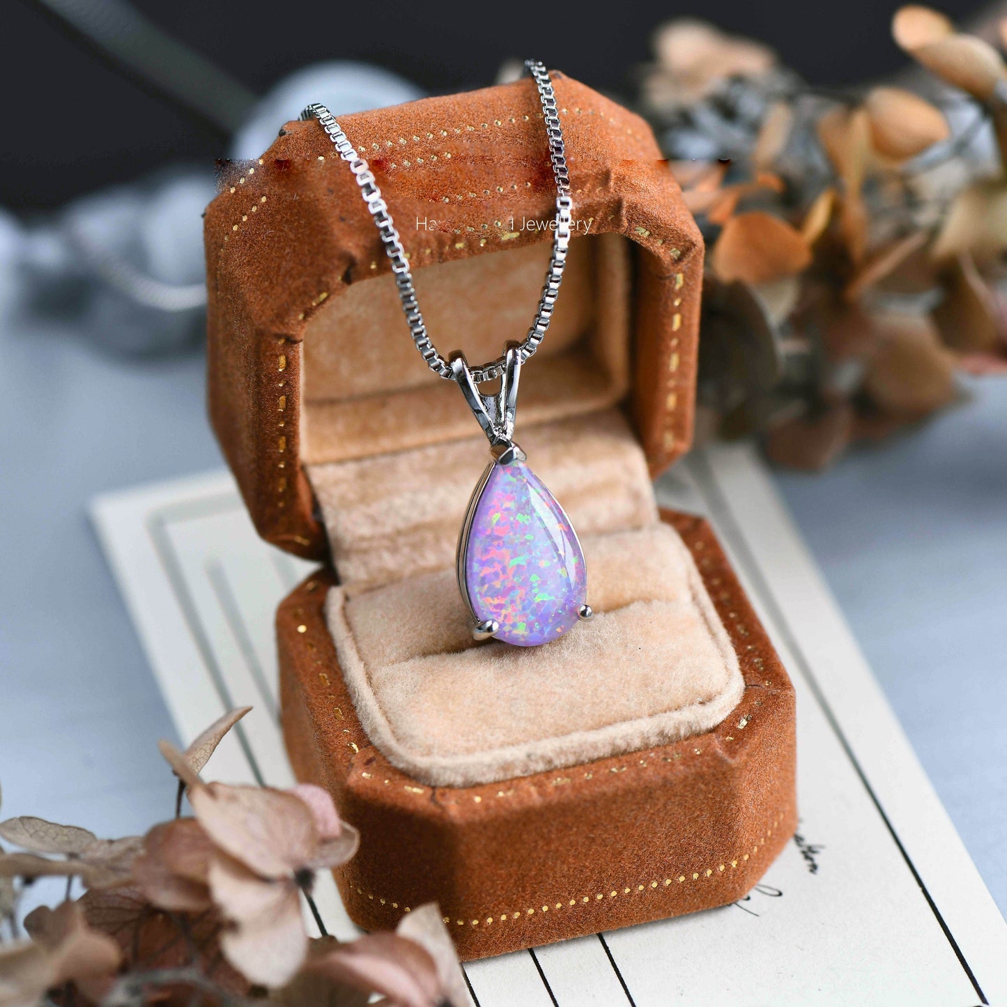 Avelena | Minimalist Drop Opal Pendant Necklace Selina