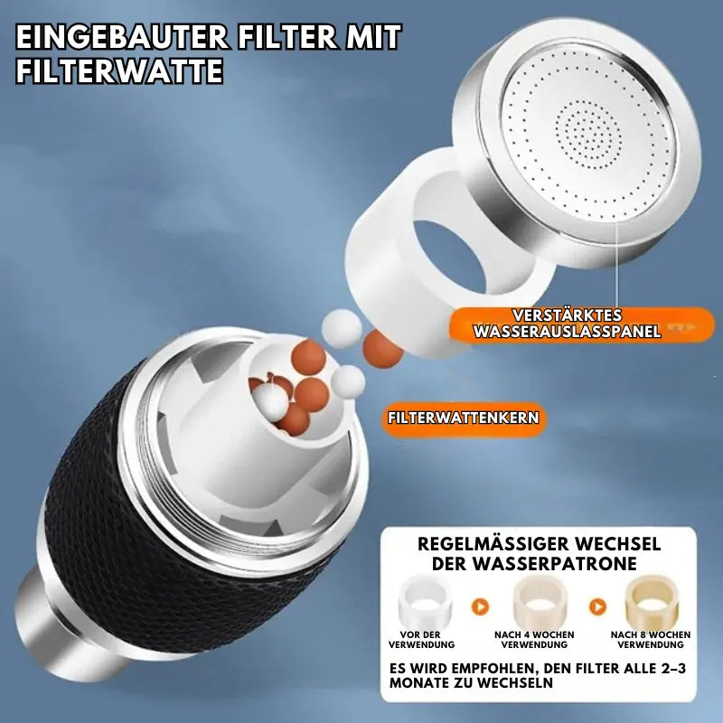 Avelena | Wasserhahn Aufsatz | 360° drehbar | Antispritz-Design | Einfache Montage