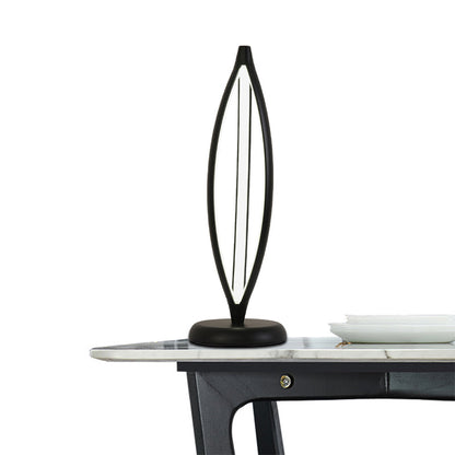 Avelena | Minimalistische Led-Arbeitsbeleuchtung Weiß/Schwarz Langgestreckte Nachttischlampe mit Acryllampe, Weiß/Warmes Licht