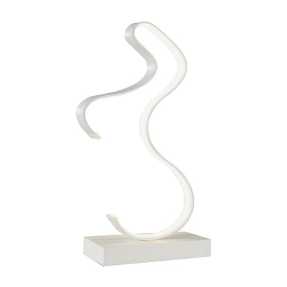 Avelena | Curvy Akril Aufgabenbeleuchtung Minimalismus Led Weiß Kleine Schreibtischlampe In Weiß/Warmem Licht für Schlafzimmer