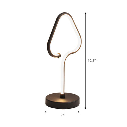 Avelena | Dreieck Acryl Aufgabenbeleuchtung Moderne Led Schwarz Nachttischlampe mit Zirkulärer Metallbasis, Warm/Weiß Licht