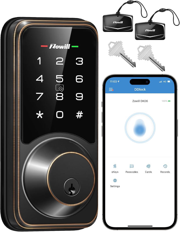 Avelena | Wifi Smart Locks Mit Schlüsselfreiem Zugang, App-Steuerung, Touchscreen-Tastatur, Automatische Verriegelung