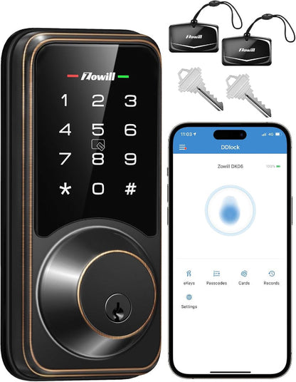 Avelena | Wifi Smart Locks Mit Schlüsselfreiem Zugang, App-Steuerung, Touchscreen-Tastatur, Automatische Verriegelung
