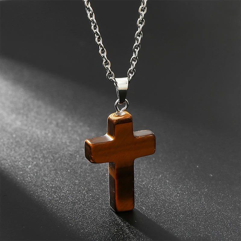 Avelena | Natürliche Edelsteine Kreuz Halskette Eine Spirituelle Schmuckerfahrung