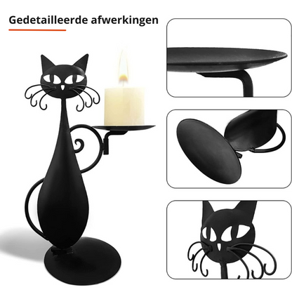 Avelena | Black Cat Kerzenhalter Fügen Sie Ihrem Interieur Einen Hauch Von Mystik Hinzu