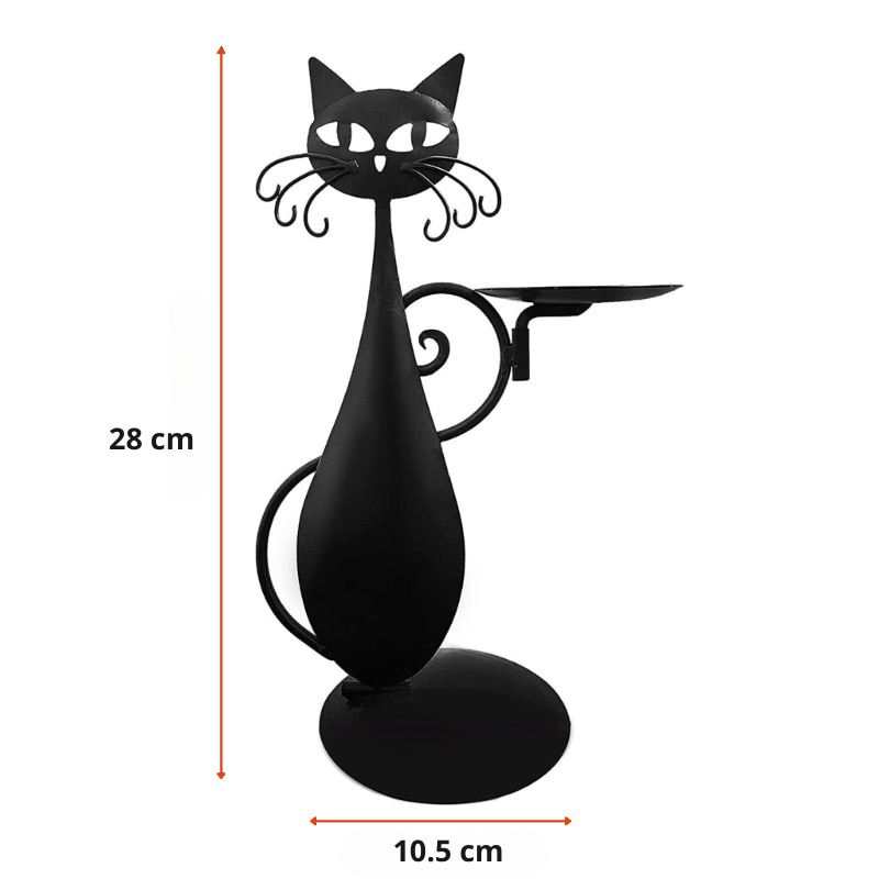 Avelena | Black Cat Kerzenhalter Fügen Sie Ihrem Interieur Einen Hauch Von Mystik Hinzu