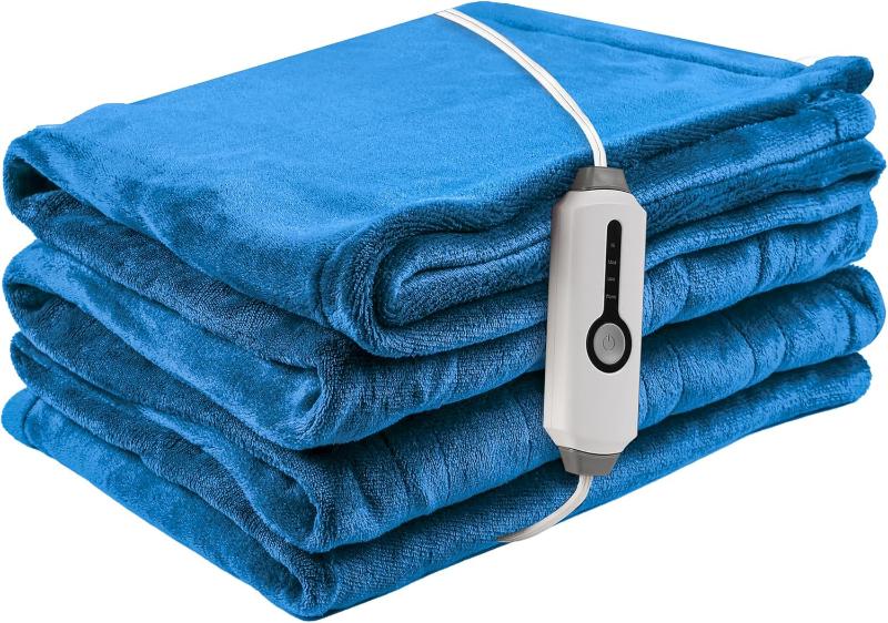 Avelena | Heizbare Elektrische Wurfdecke, Kuschelige Fleece Wärmendecke Mit 4 Wärmeleveln