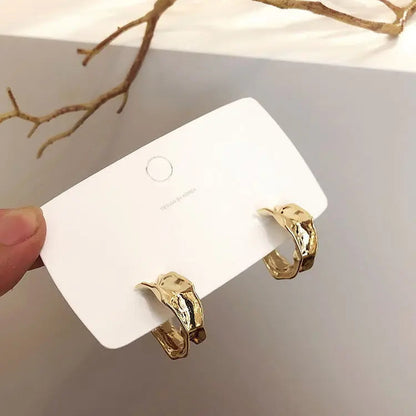 Avelena | Damen Kreis Hoop Goldene Metall Ohrringe