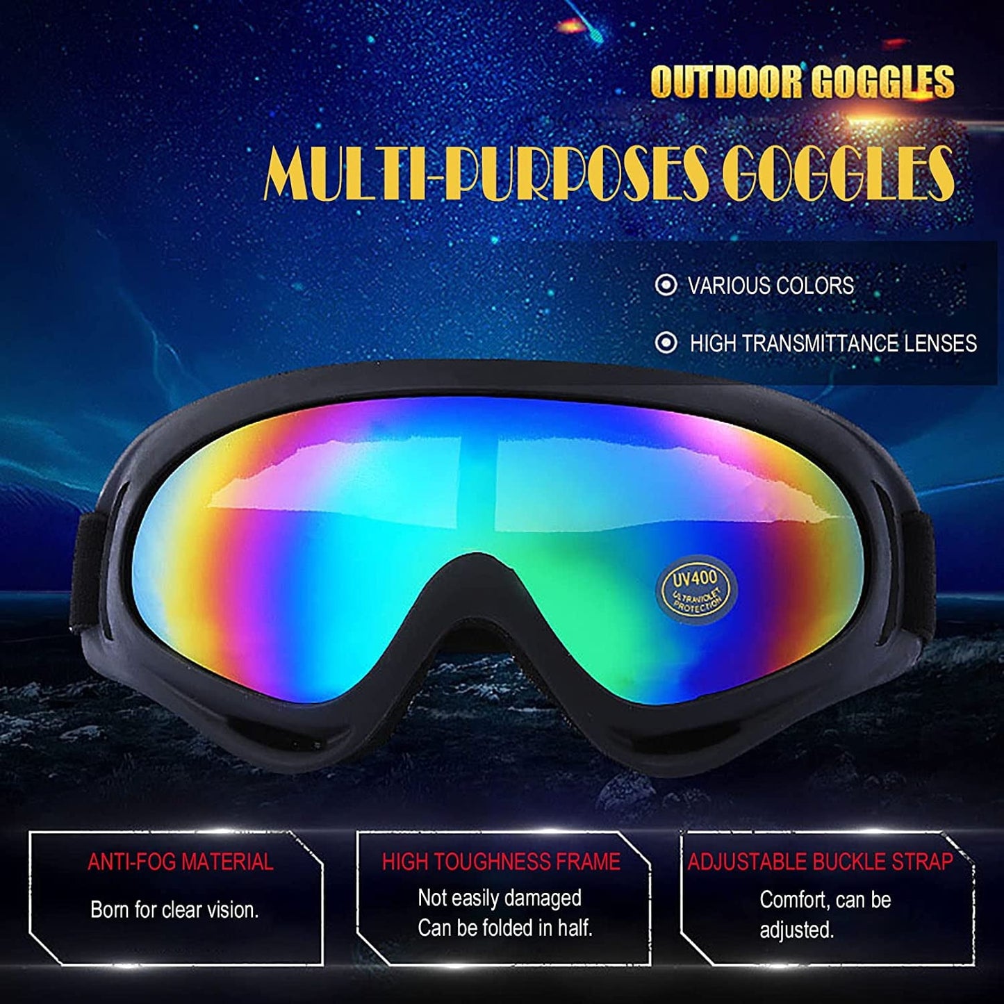 Avelena | 10 Pakete Motorrad Zubehör, 5 Pcs Dirt Bike Ski Brillen Staubdicht Winddicht Sicherheitsbrillen Und 5 Pcs Gesichtsmasken