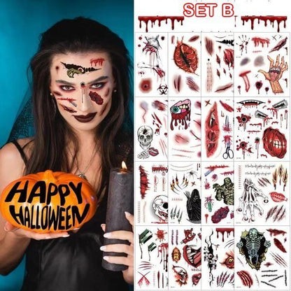 Avelena | Temporäre Tattoos Halloween | Tag der Toten Motiv | Wasserdicht & Hautfreundlich