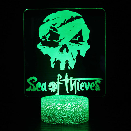 Avelena | Halloween Sea of Thieves Schädel 3D Optical Illusion Lampe