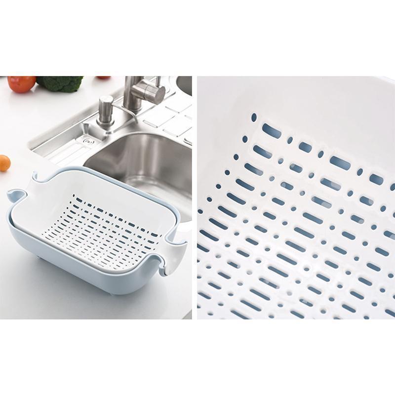 Avelena | Doppelschicht Flip-Drain-Korb, Obst- und Gemüsekorb aus Kunststoff, Tropfkorb