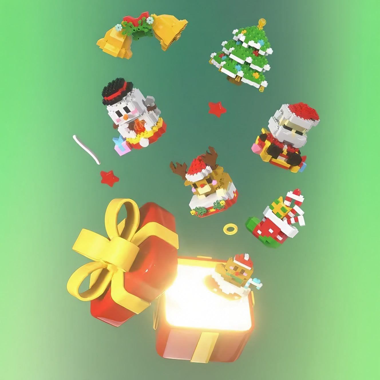 Avelena | Weihnachtsstil Kinder Lernspielzeug Bauklötze