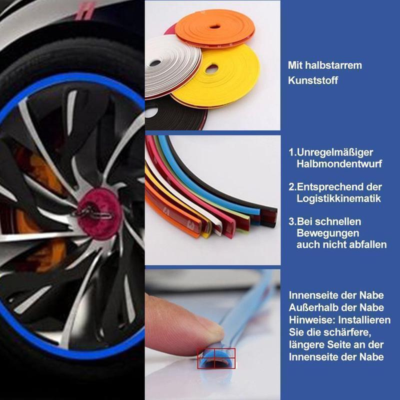 Avelena | Radnaben Dekorative Schutzring für Auto, 8m, 2+1 Frei