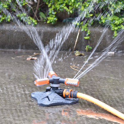 Avelena | Drehbarer Garten-Sprinkler mit 3 Düsen – Effizienter Bewässerungssprinkler für Rasen und Garten