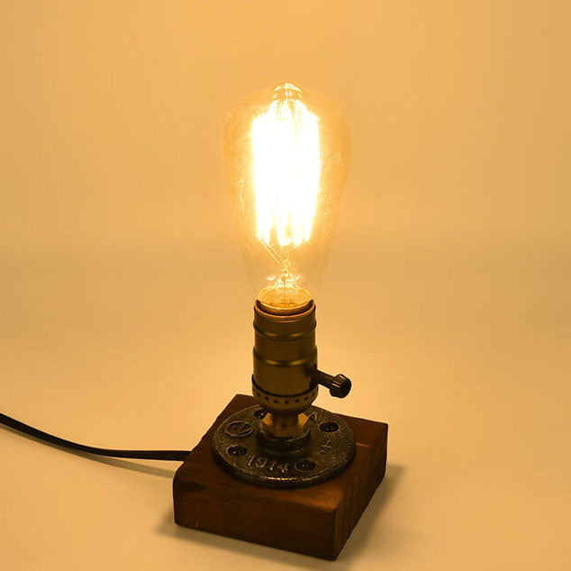 Avelena | Vintage Industrie Eisen Glühbirne 1-Licht Tischlampe