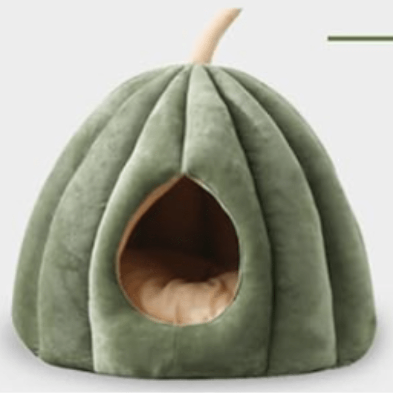 Avelena | CozyNest Kürbis Katzenbett – Warm, Waschbar & Bequemes Katzenversteck