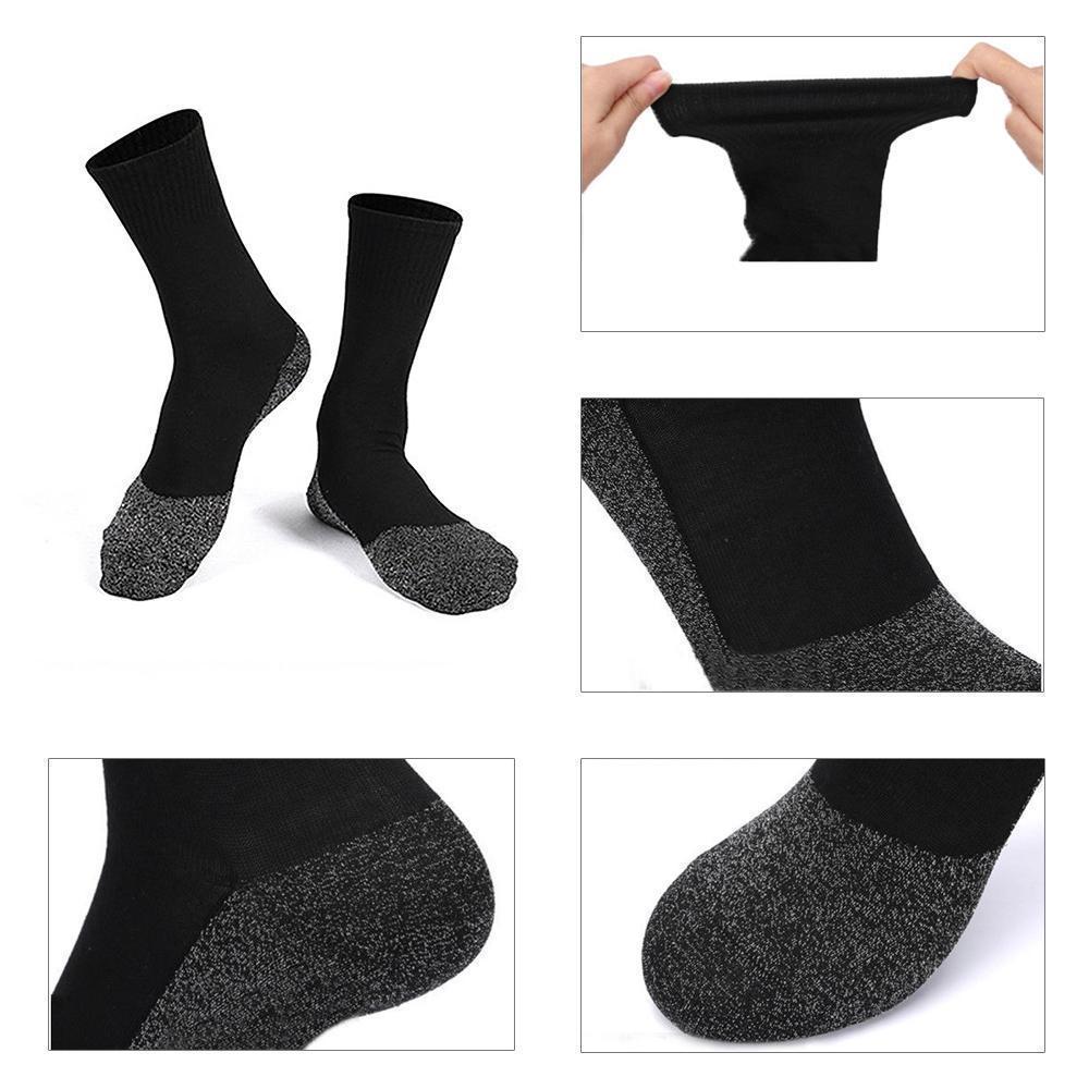 Avelena | Warme Socken 35 Grad konstante Temperatur Socken，Drei Paar schwarze Socken