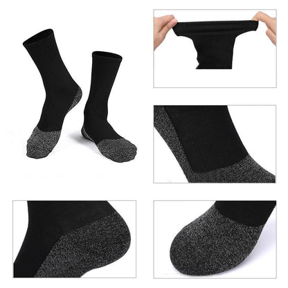 Avelena | Warme Socken 35 Grad konstante Temperatur Socken，Drei Paar schwarze Socken