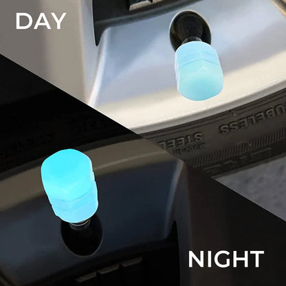 Avelena | Universelle fluoreszierende Reifenventilkappen (4 Stück/Set)