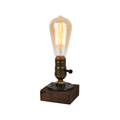Avelena | Vintage Industrie Eisen Glühbirne 1-Licht Tischlampe