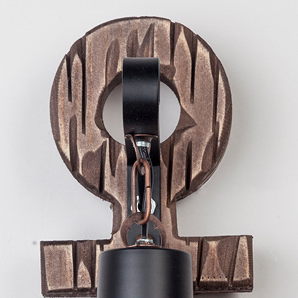 Avelena | Vintage Anker LED Wandleuchte - Industrie Metall & Holz für Esszimmer/Wohnzimmer