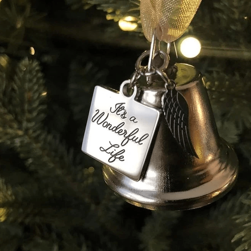 Avelena | 🎄Weihnachtsbaum-Gedenkornamente Engel Flügel Glockenanhänger hängende Dekoration