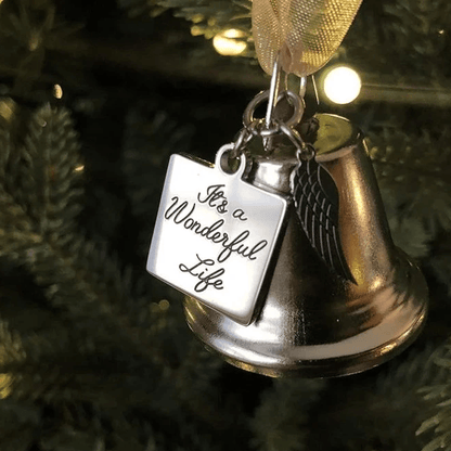 Avelena | 🎄Weihnachtsbaum-Gedenkornamente Engel Flügel Glockenanhänger hängende Dekoration