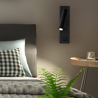 Avelena | Artilicht Rechteckige, Verstellbare, Moderne Led-Wandlampe mit Schalter und Usb-Ladeanschluss