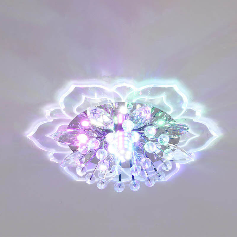 Avelena | GlowPetal LED Kristall Deckenleuchte | Blumenförmig | Modernes Design | Energiesparend | Dekorative Beleuchtung