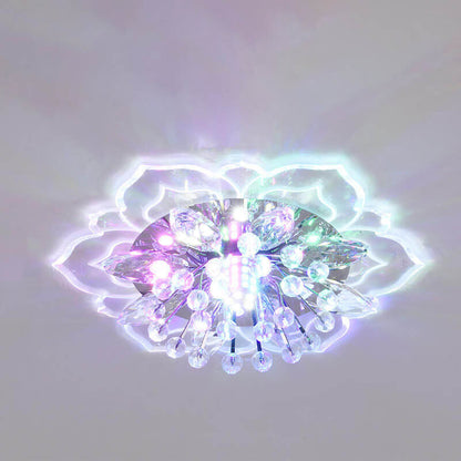 Avelena | GlowPetal LED Kristall Deckenleuchte | Blumenförmig | Modernes Design | Energiesparend | Dekorative Beleuchtung