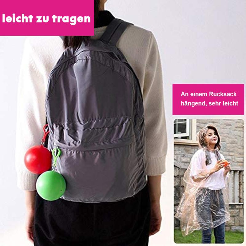 Avelena | Bunter Regenponcho mit tragbarem Hakenball