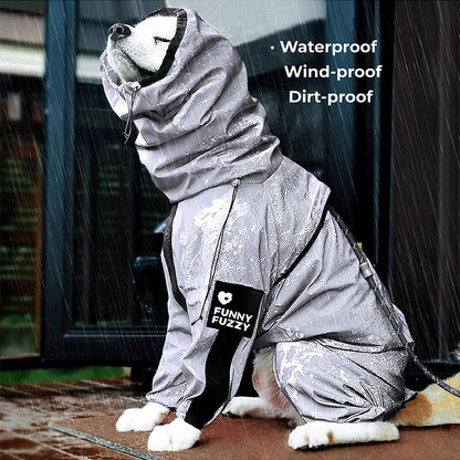 Avelena | Reflektierender Allwetter wasserdichter cooler Hundezubehör Regenmantel