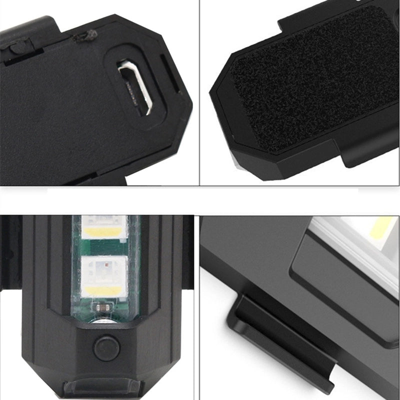 Avelena | 7 Farben LED Flugzeug Stroboskoplichter & USB-Ladung