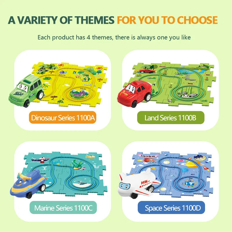 Avelena | Kinder Bildungs-Puzzle Spur Auto Spielset