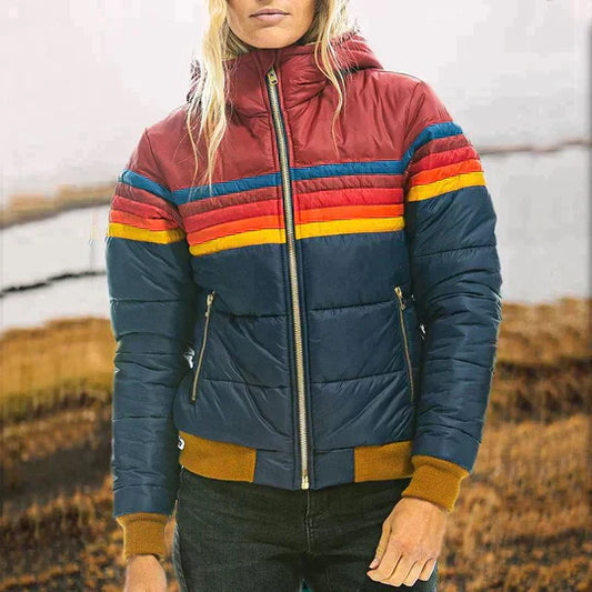 Regenbogen Retro Streifen Isolierte Jacke