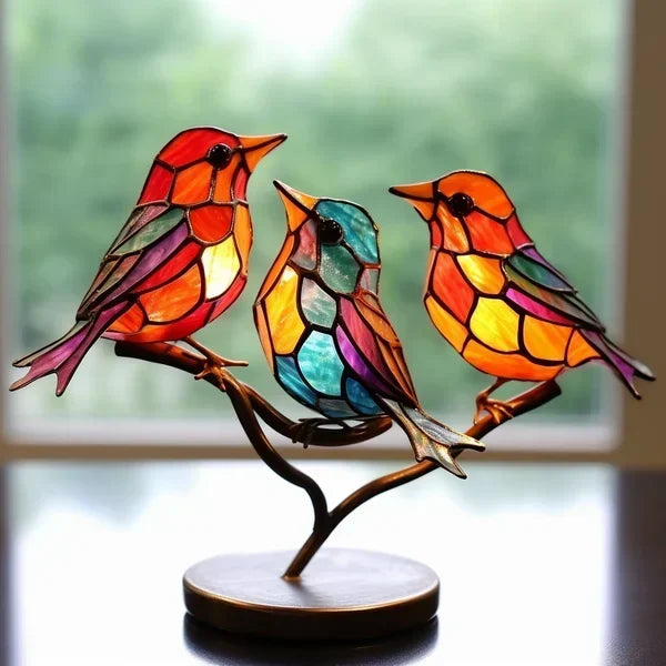 Avelena | Luxus Vogel Figuren aus Farbigem Glas Eleganbird