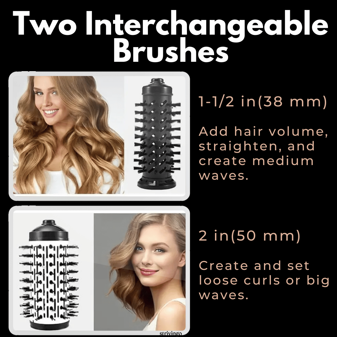 Avelena | 3-in-1 Rotierender Haartrockner und Styler mit einstellbarer Temperatur für mühelose Locken und Wellen
