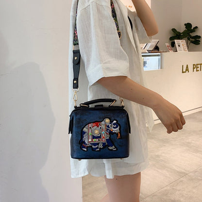 Avelena | Vintage Stickerei Elefant Tasche