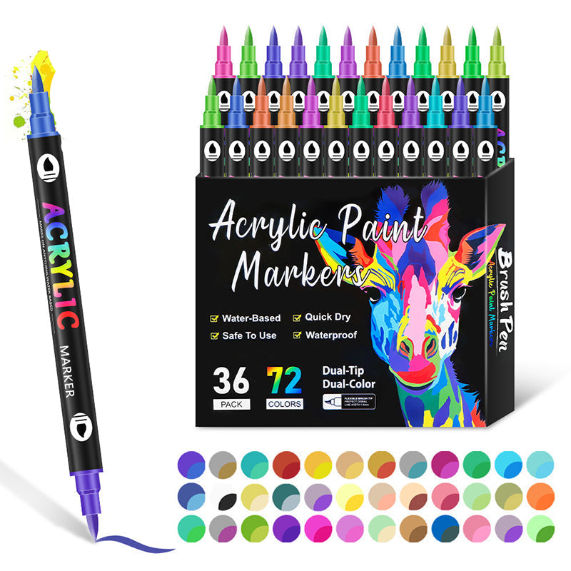 Avelena | Acrylmarker Set | Präzisionsspitze | Deckende Farben für Holz, Stoff, Stein, Metall & mehr