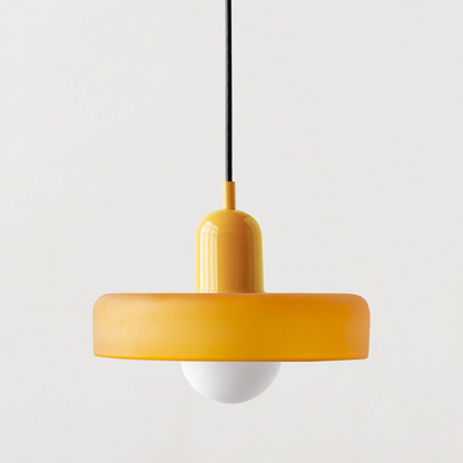 Avelena |  Pendelleuchte aus farbigem Glas | Elegante Hängeleuchte im Bauhaus-Stil | Designlampe für Wohnzimmer & Esszimmer