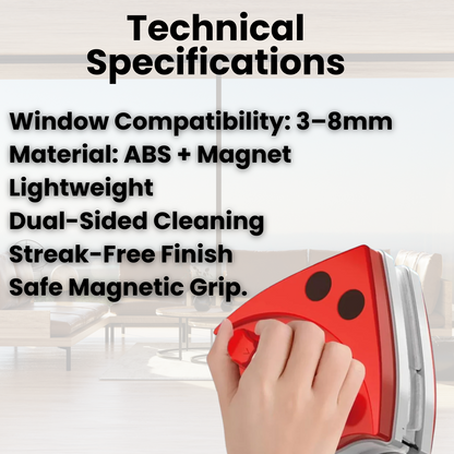 Avelena | Doppelseitiger Magnetfensterreiniger | Streifenfrei, Effizient & Ideal für schwer zu erreichende Fenster (3-8mm)