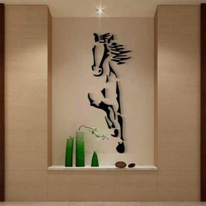 Avelena | 3D Acryl Moderner Spiegel-Pferd  Wandaufkleber