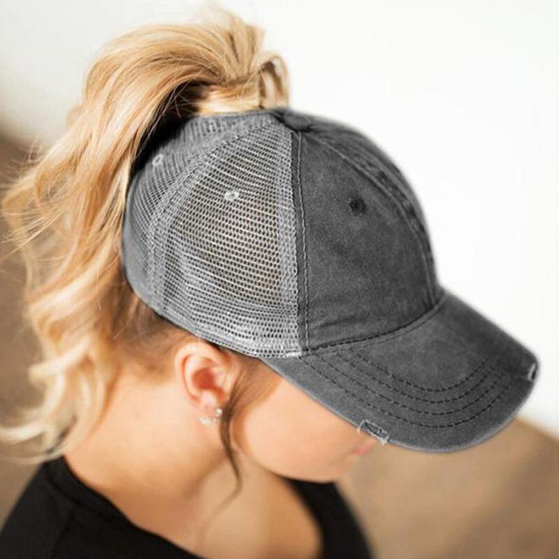 Avelena | Neue Mesh Cross Outout Pferdeschwanz Baseballcap