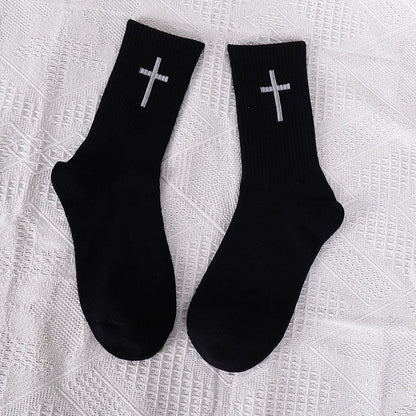 Avelena | Schwarze und weiße Kreuzsocken