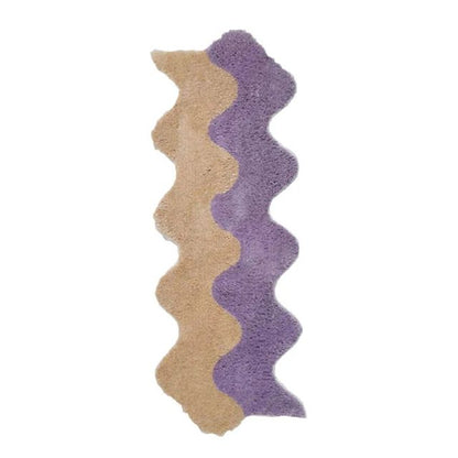 Avelena | Abstrakter Farbblock-Teppich aus Baumwoll-Polyester